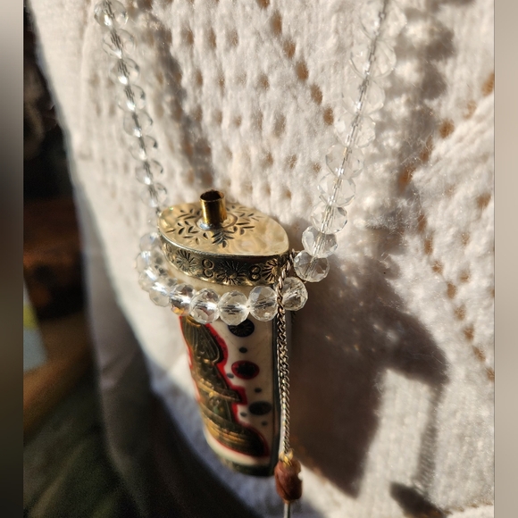 ✨️Vintage Snuff box w/ Faceted Crystals Necklace -One Of A Kind✨️ - Picture 3 of 17